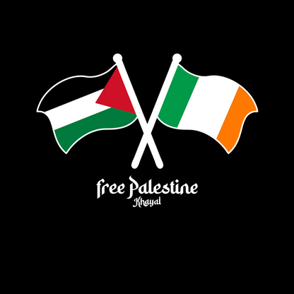 "FREE PALESTINE" IRISH X PALESTINIAN FLAG DECAL