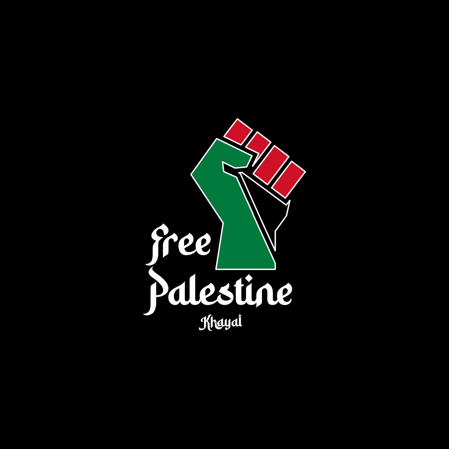 "FREE PALESTINE" FIST DECAL
