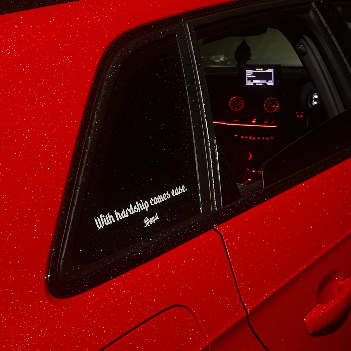 "WITH HARDSHIP COMES EASE" DECAL